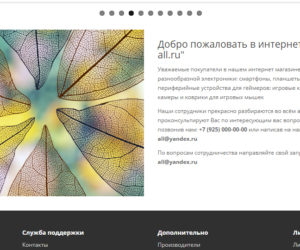 CMS OpenCart 3.0 приветствие на домашнюю страницу
